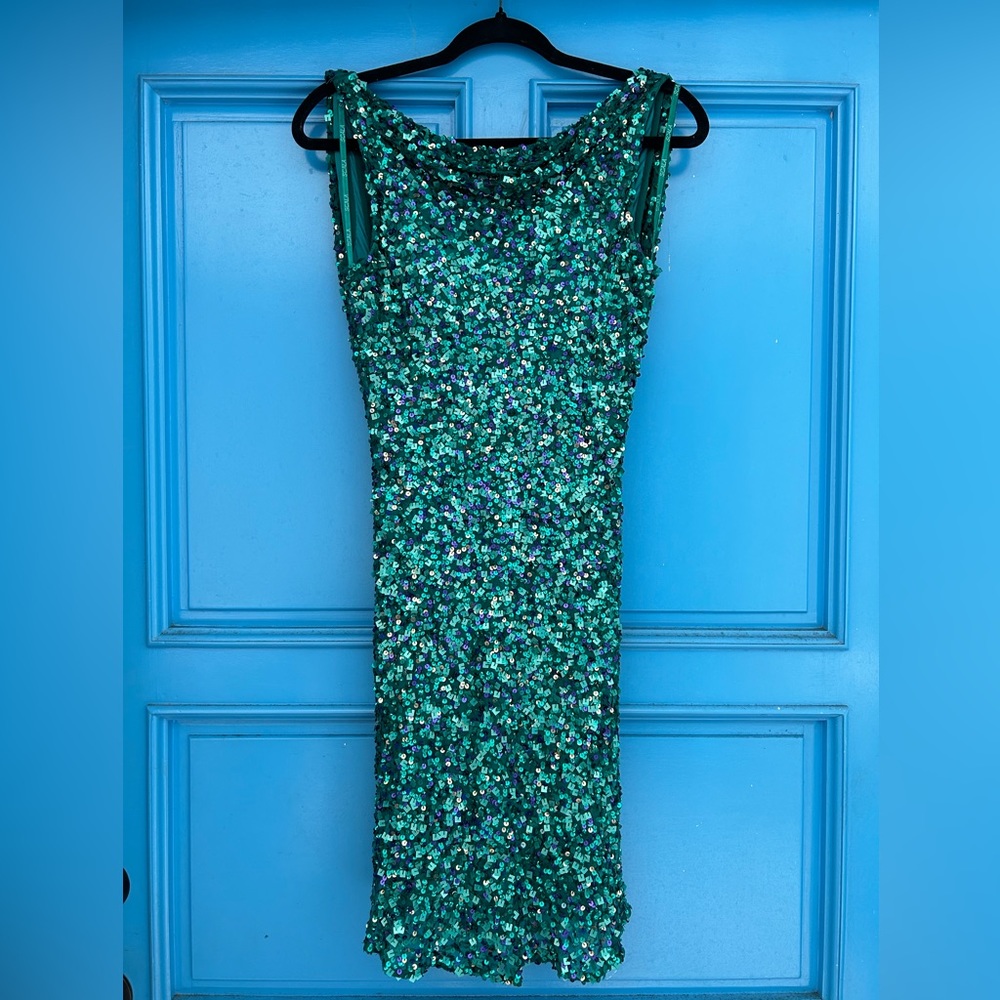 SCALA Turquoise Sequins Dress